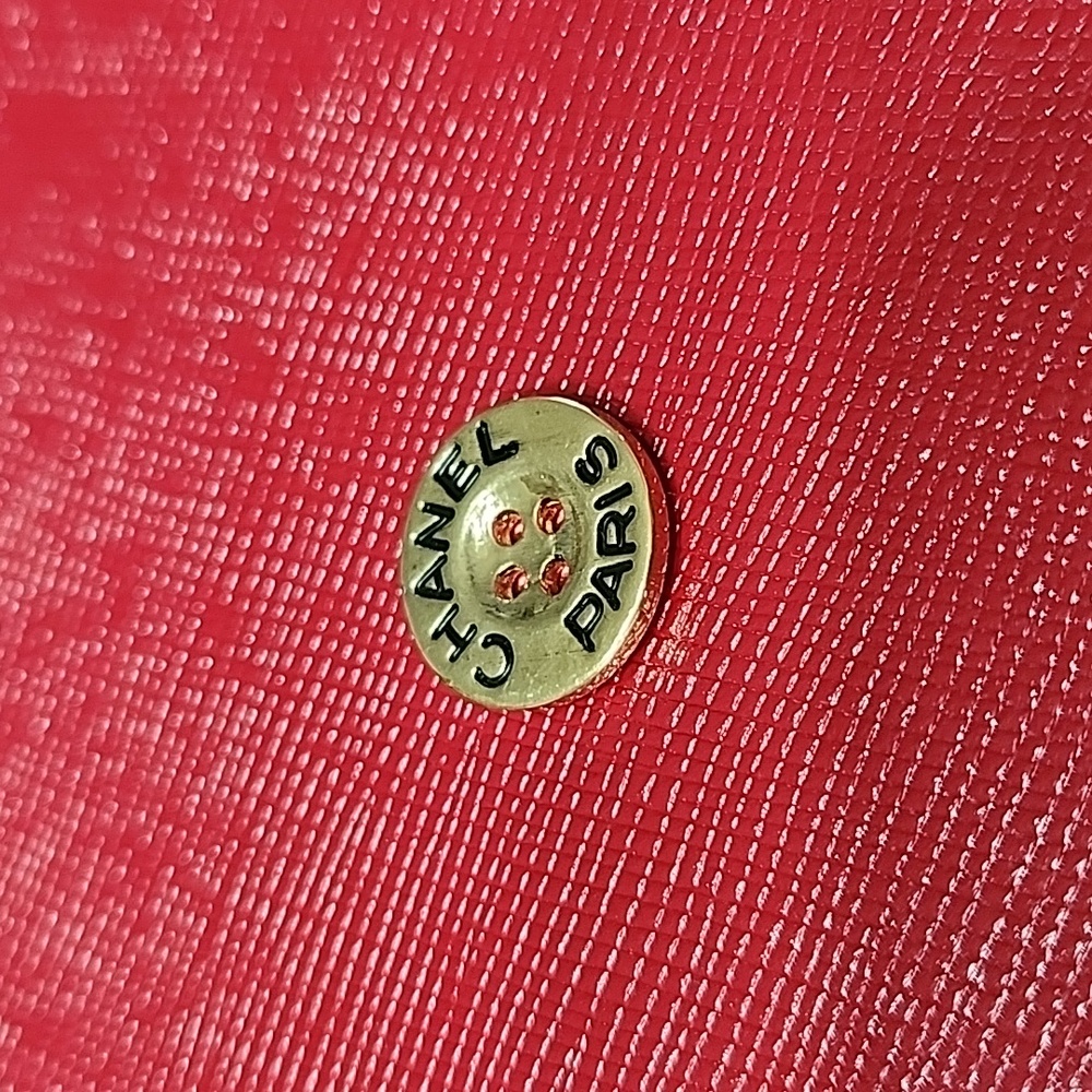 Chanel gold button w Black "Chanel Paris"